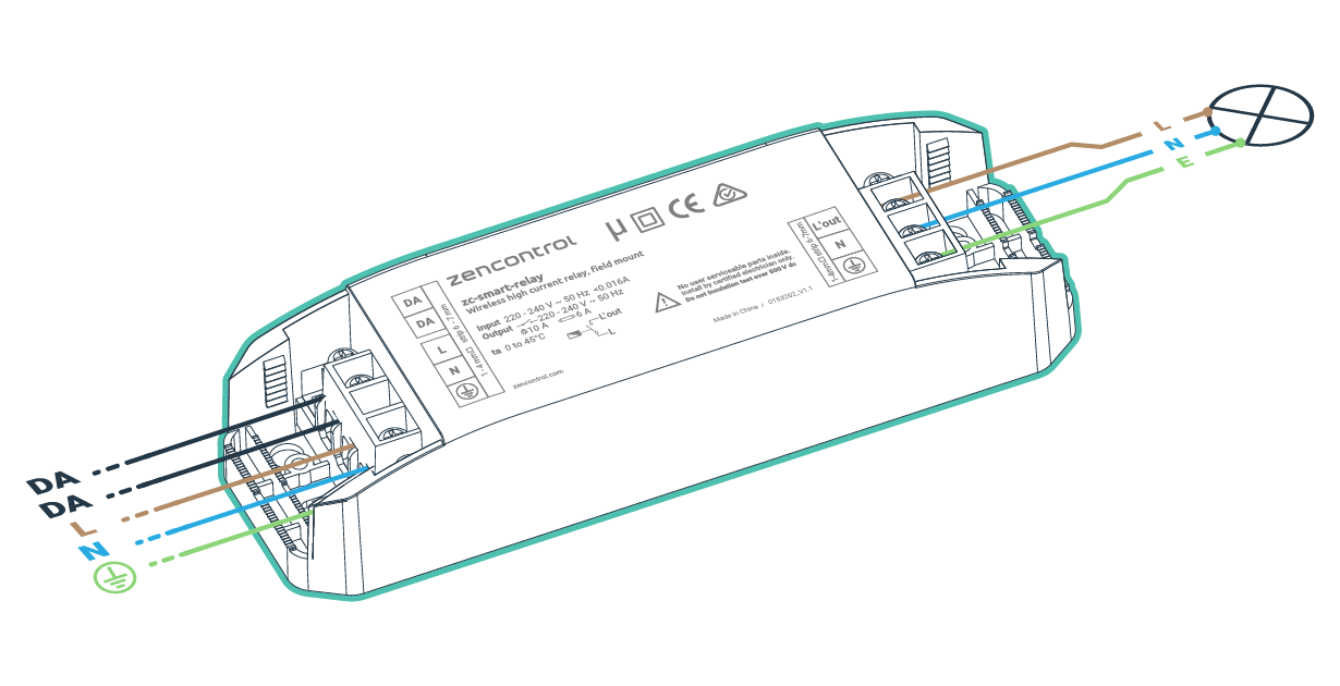 zencontrol DALI-2 Wired and Wireless Field relay 16A